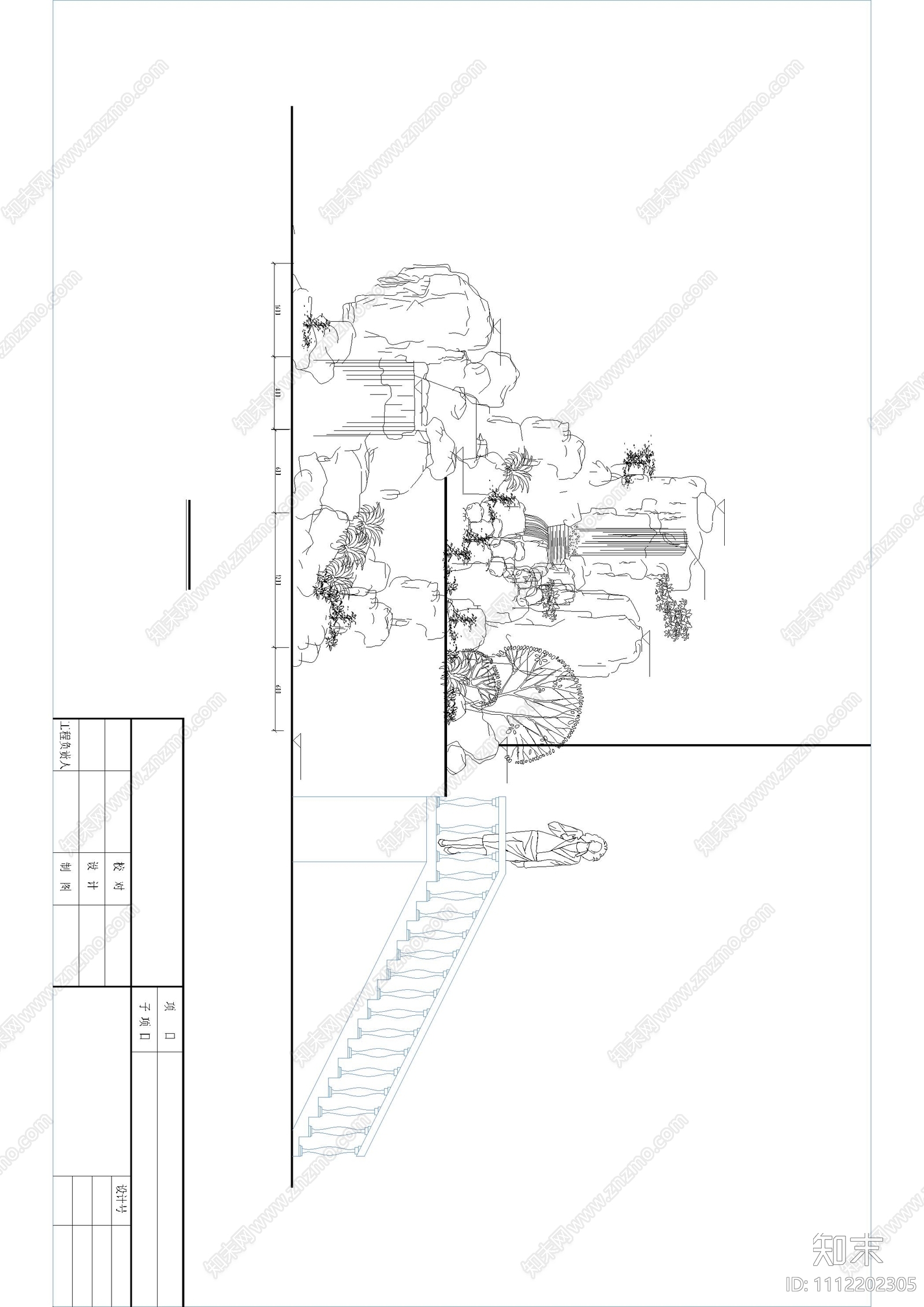 小区屋顶花园设计平立面图施工图cad施工图下载【ID:1112202305】