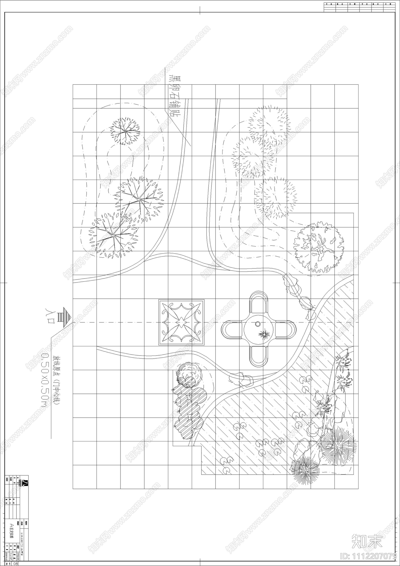 小区屋顶花园设计平立面图cad施工图下载【ID:1112207079】