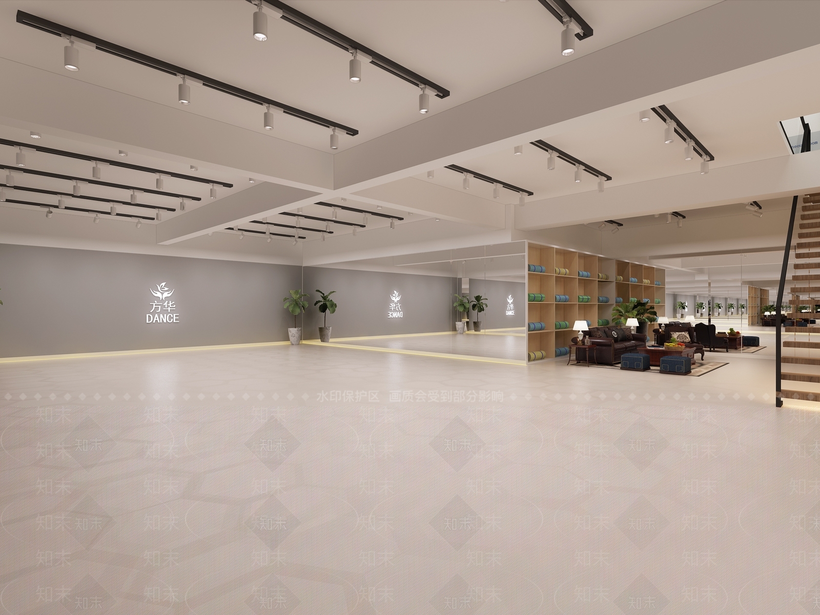 现代瑜伽室3D模型下载【ID:1112209398】