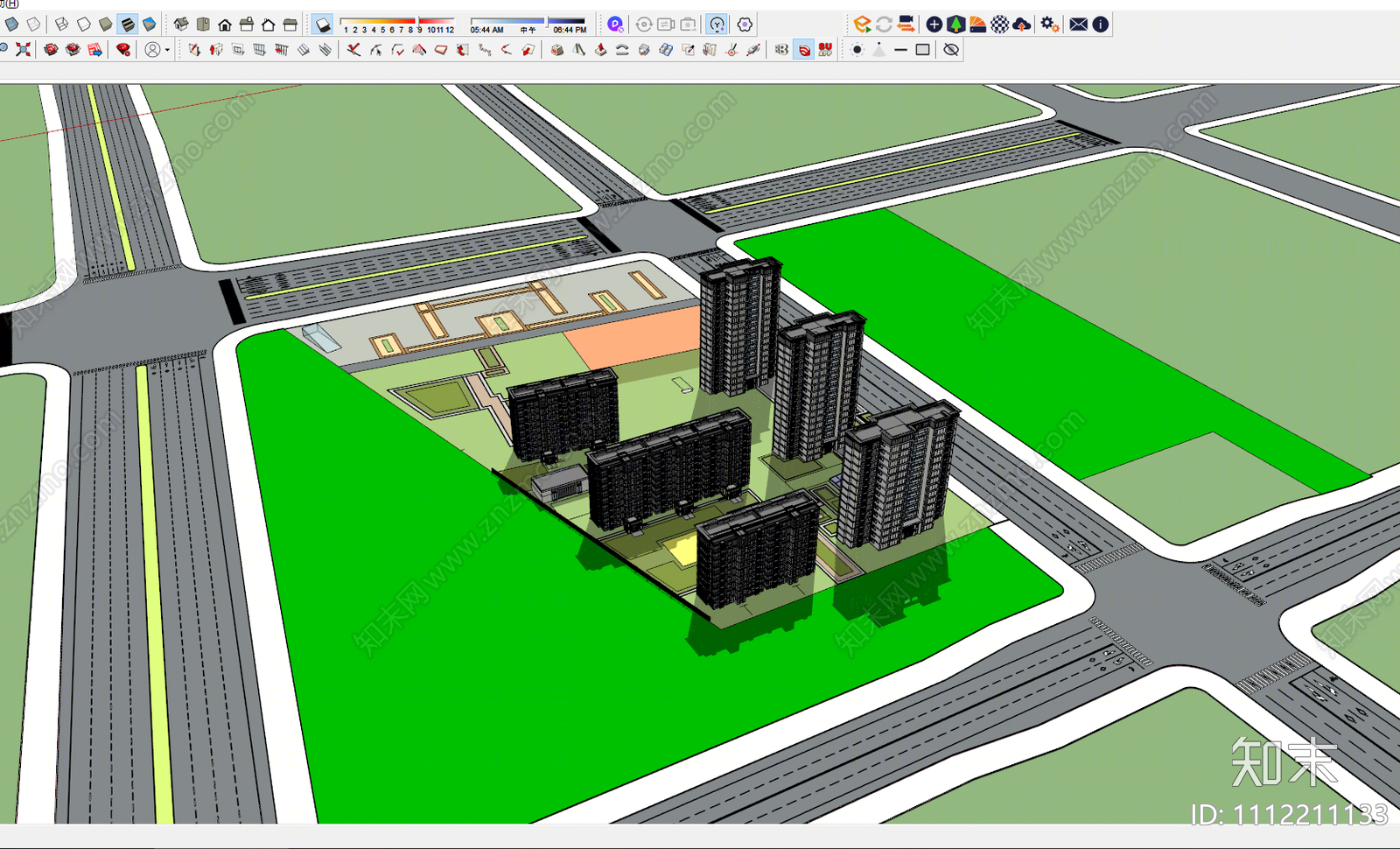 现代小区建筑SU模型下载【ID:1112211133】