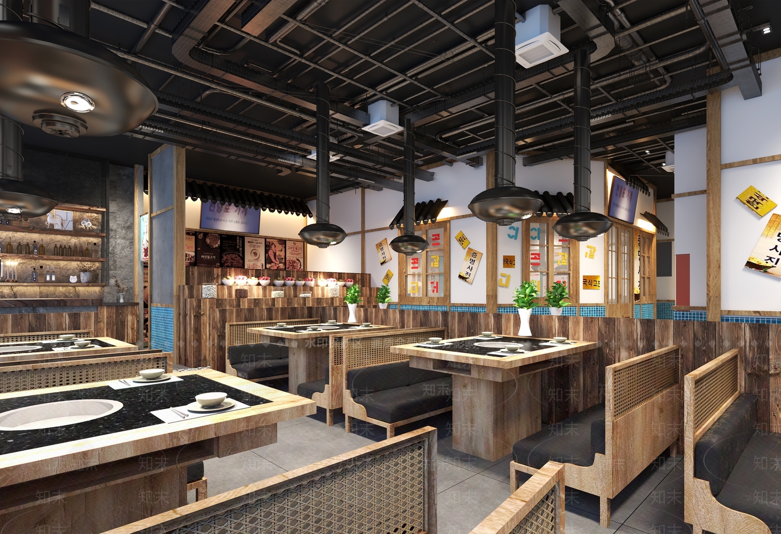 现代烤肉店3D模型下载【ID:1112212204】