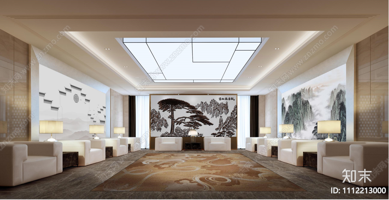 高层领导办公区办公室cad施工图下载【ID:1112213000】