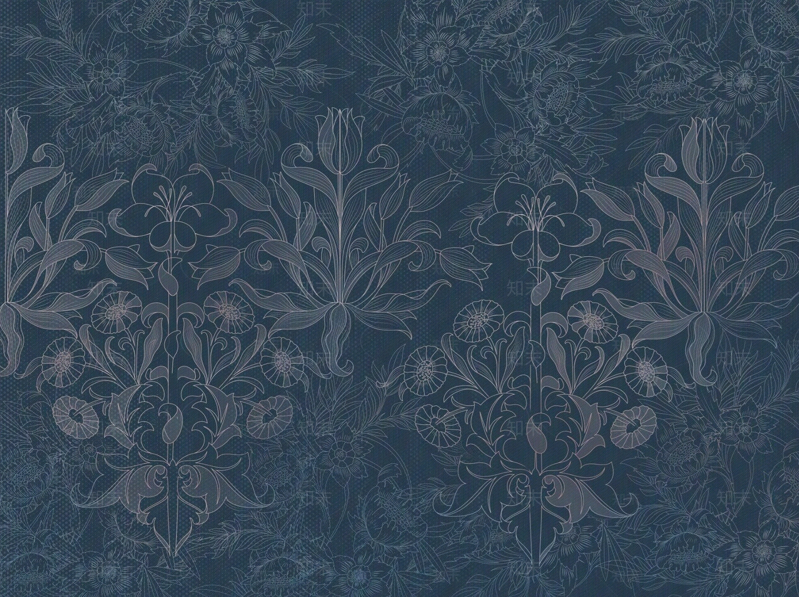 蓝色欧式复古印花壁画贴图下载【ID:1112225147】