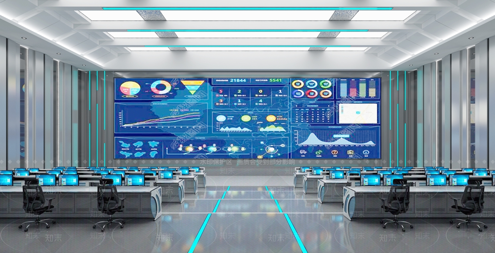 现代调度指挥控制室3D模型下载【ID:1112241137】