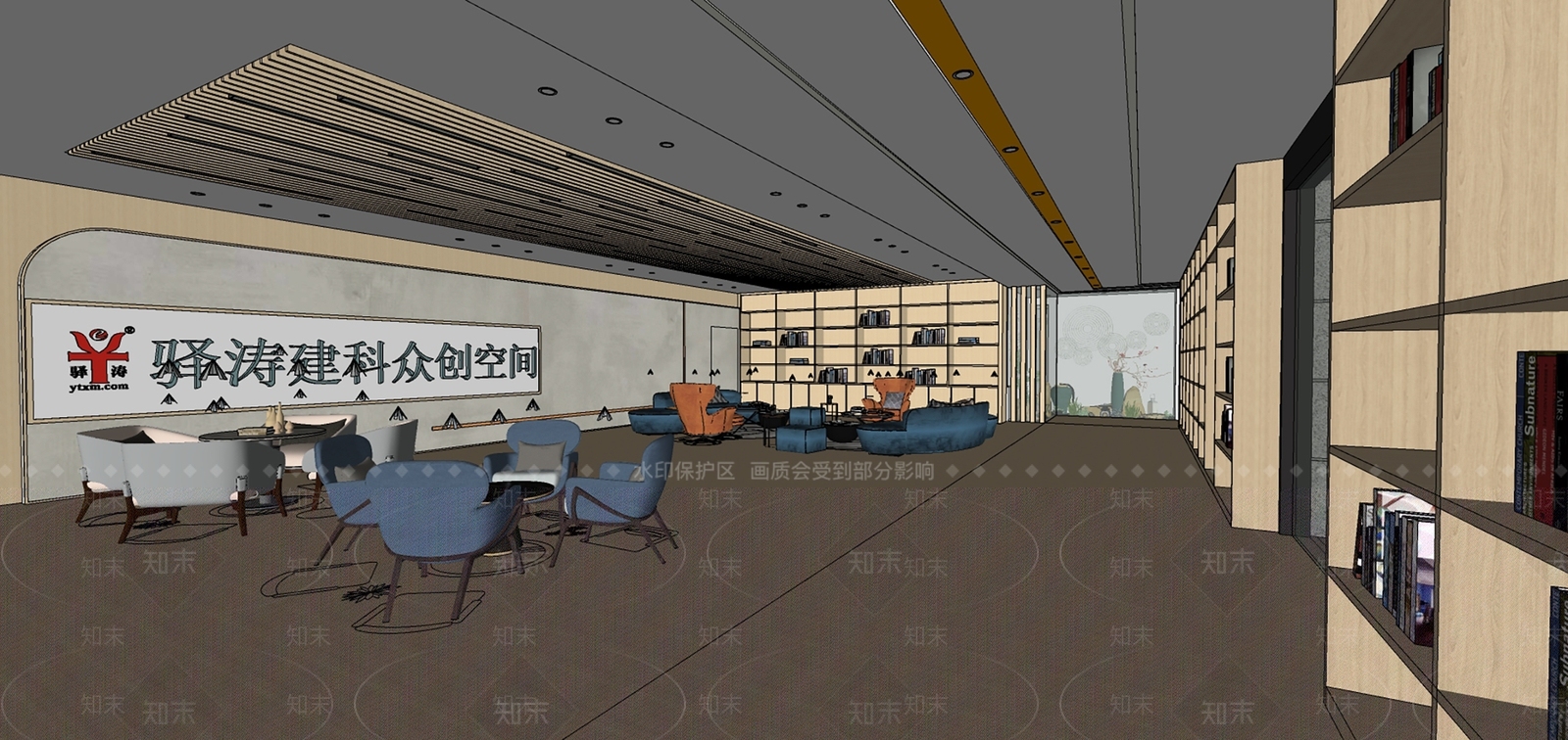 现代办公休息区SU模型下载【ID:1112247930】