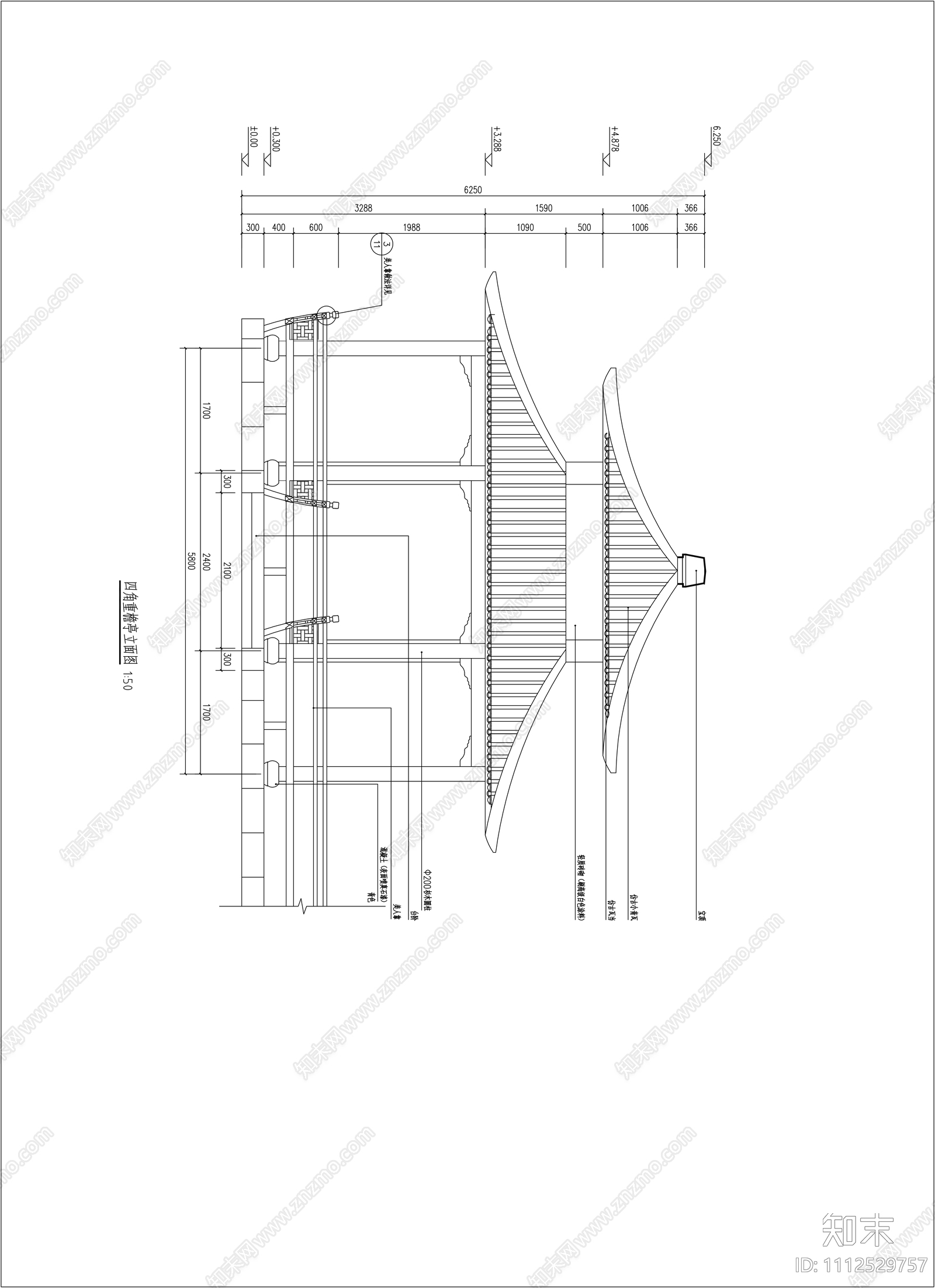 售卖长廊做法详图cad施工图下载【ID:1112529757】