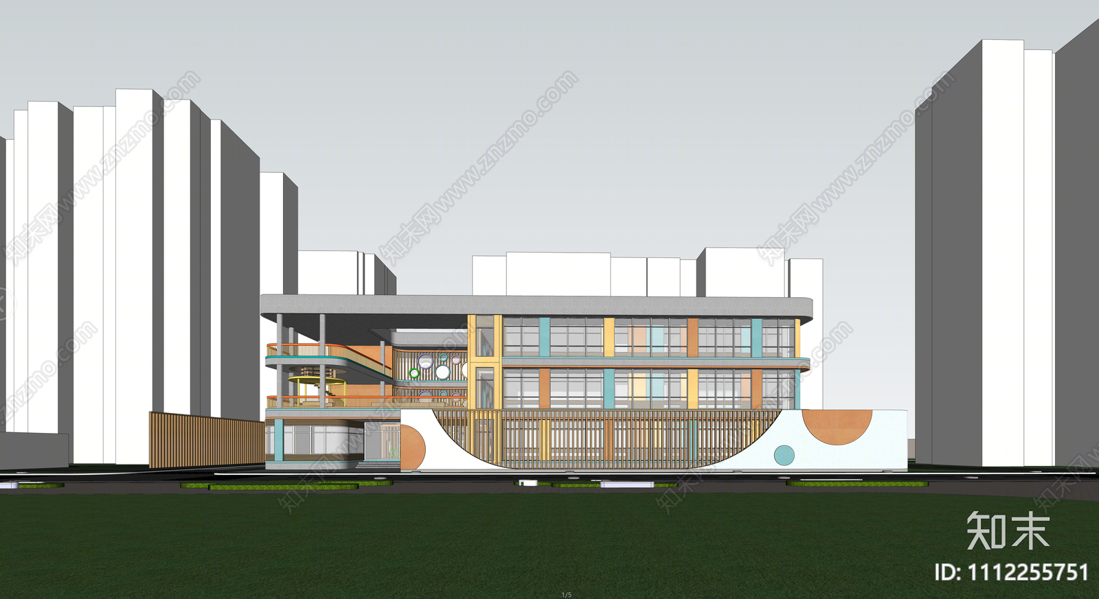 现代幼儿园SU模型下载【ID:1112255751】