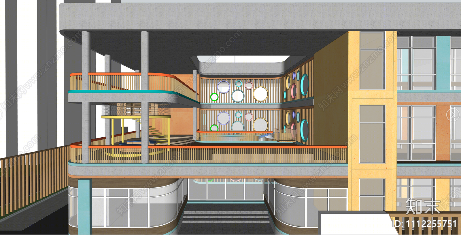 现代幼儿园SU模型下载【ID:1112255751】