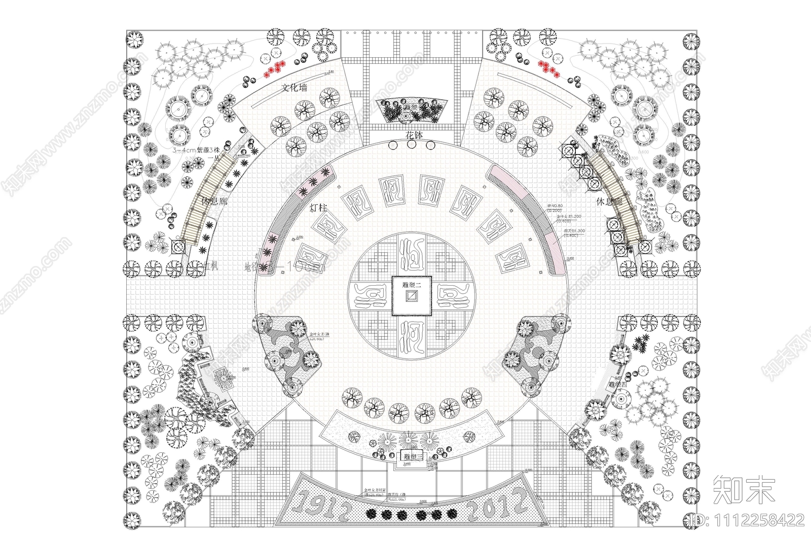 广场景观规划图施工图下载【ID:1112258422】