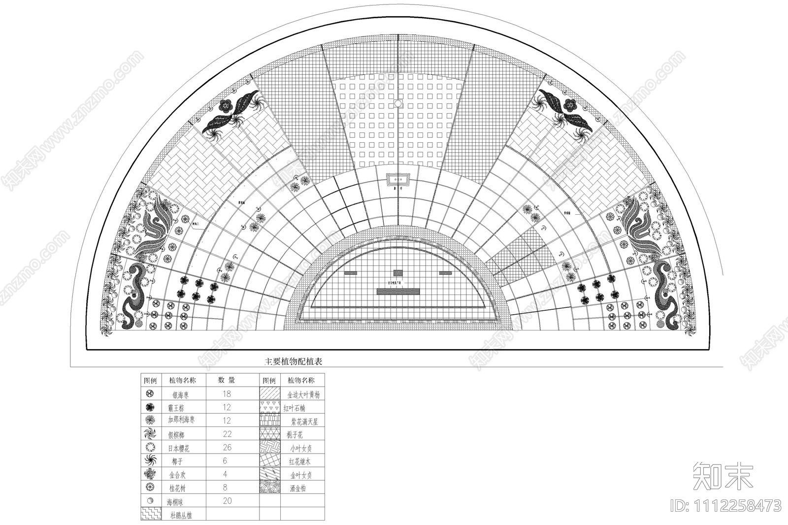 广场景观绿化设计方案CAD图施工图下载【ID:1112258473】