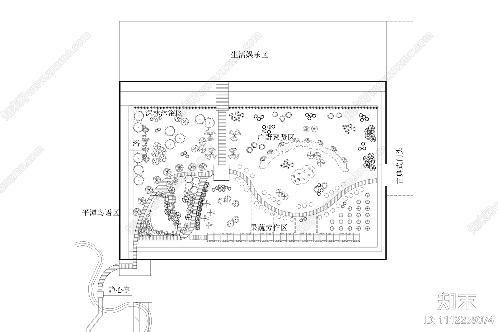 新区绿化设计图cad施工图下载【ID:1112259074】