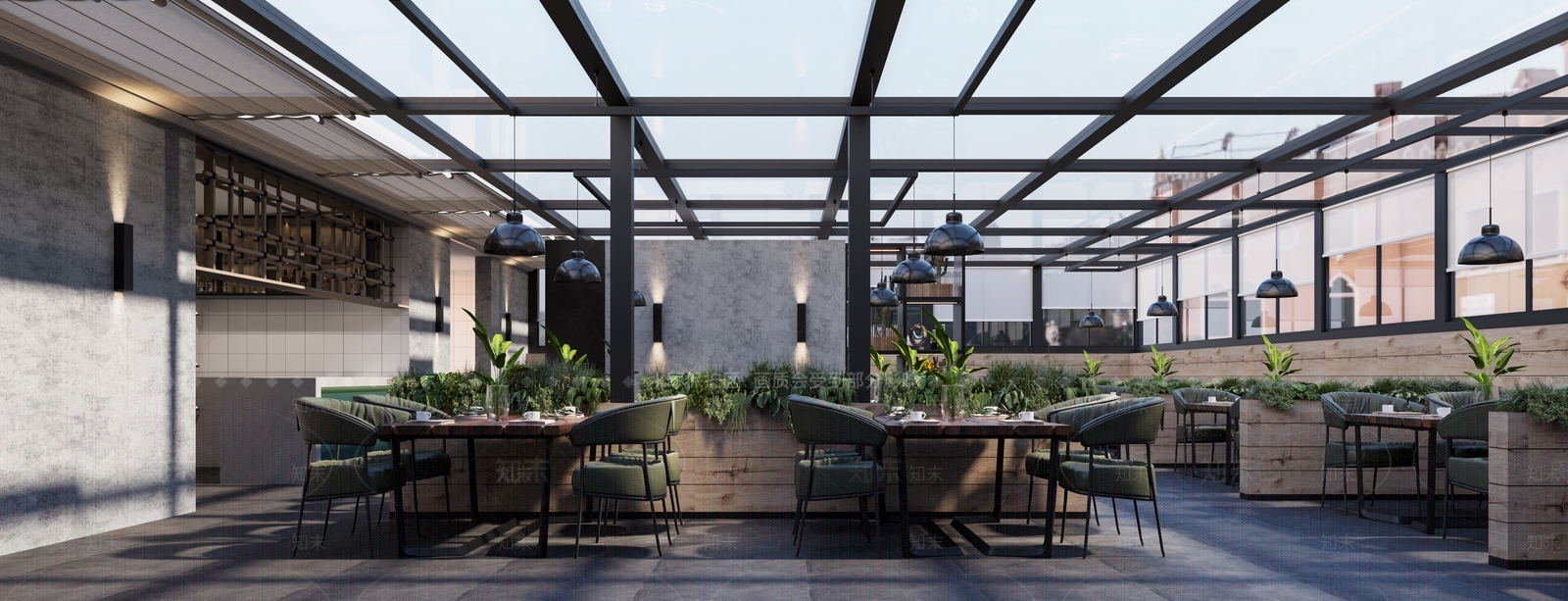 现代露天茶餐厅3D模型下载【ID:1112263027】