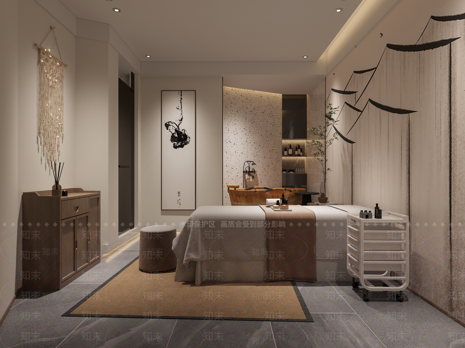 新中式美容SPA店3D模型下载【ID:1112273584】