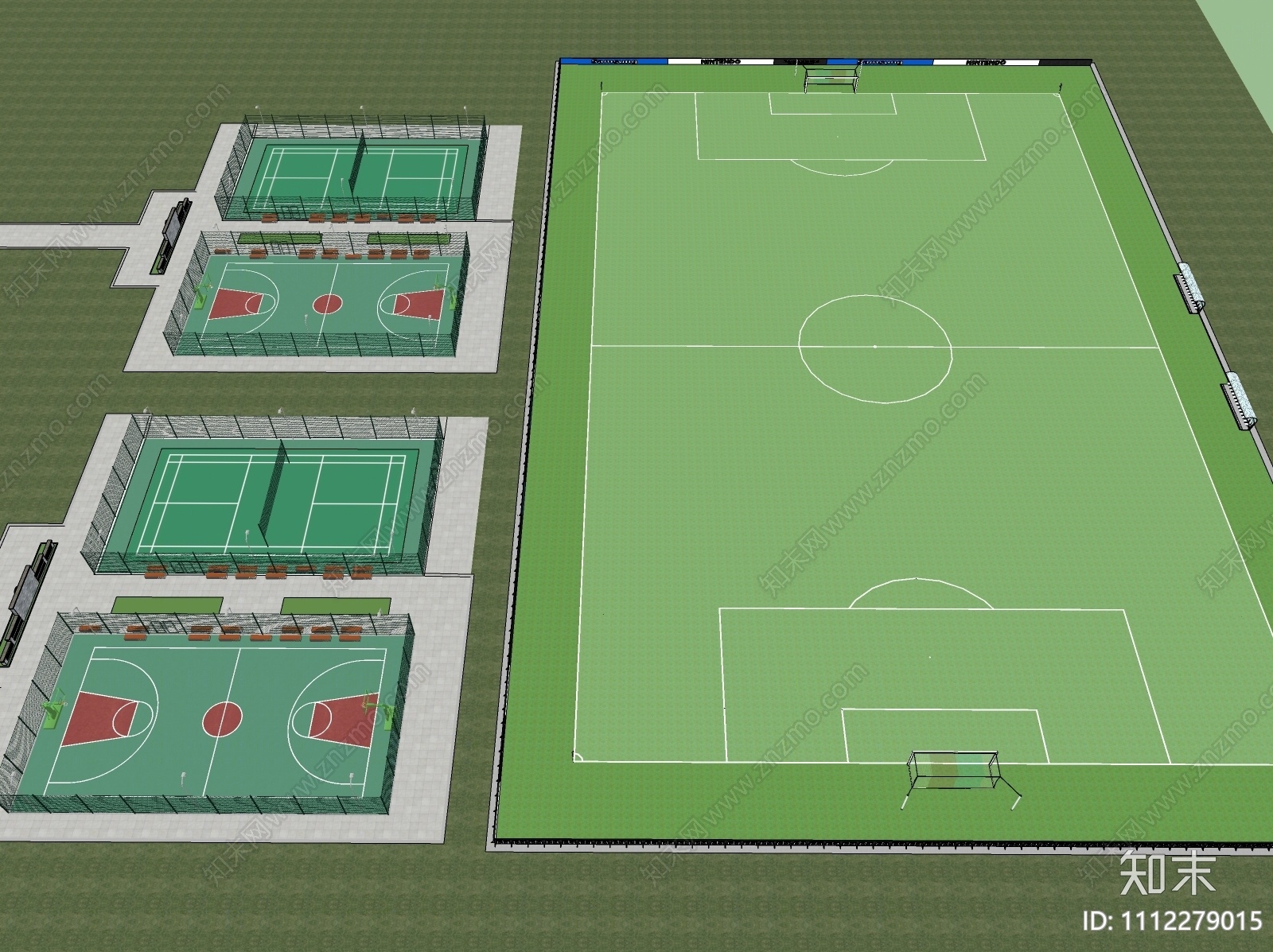 现代足球场SU模型下载【ID:1112279015】