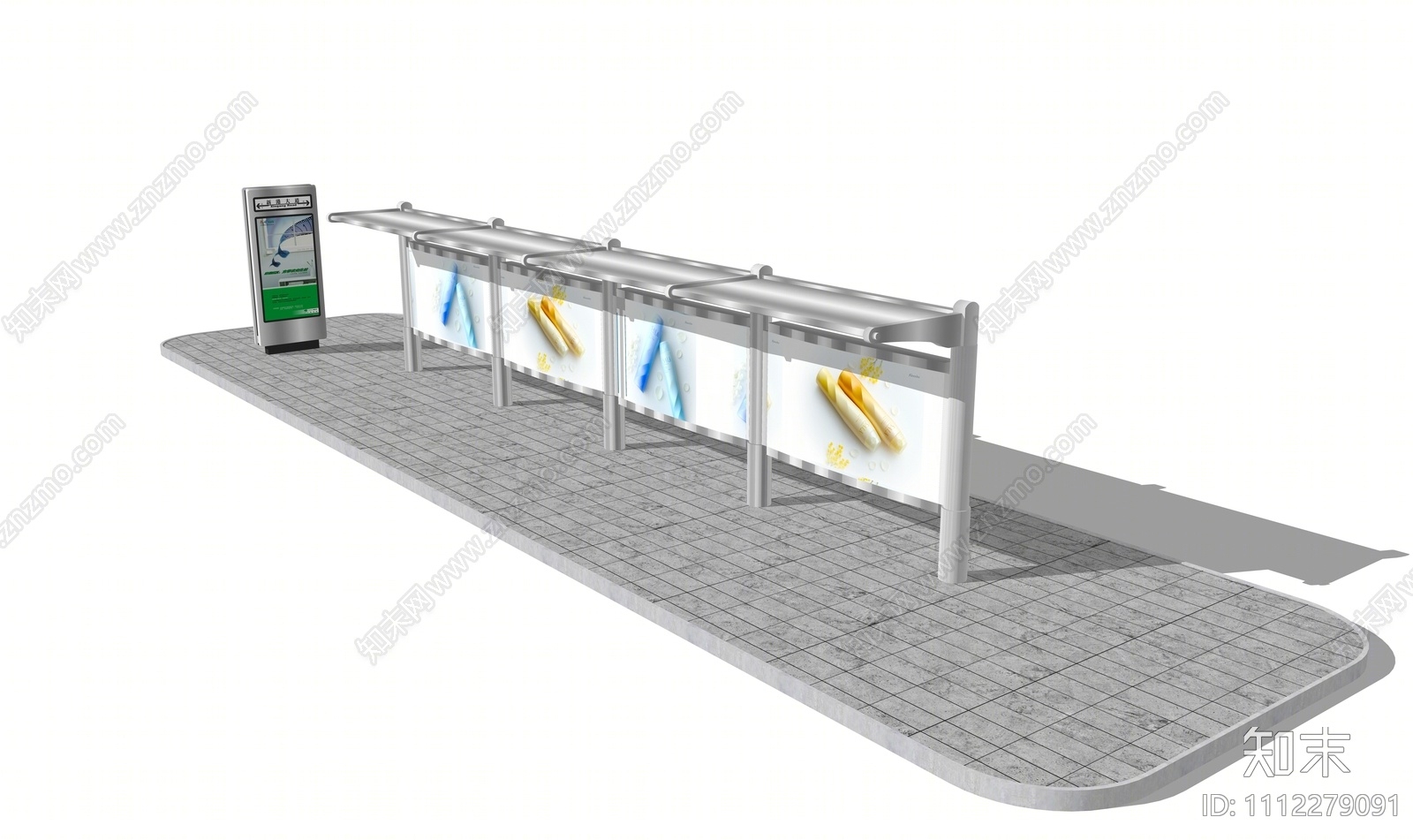 现代公交站台SU模型下载【ID:1112279091】
