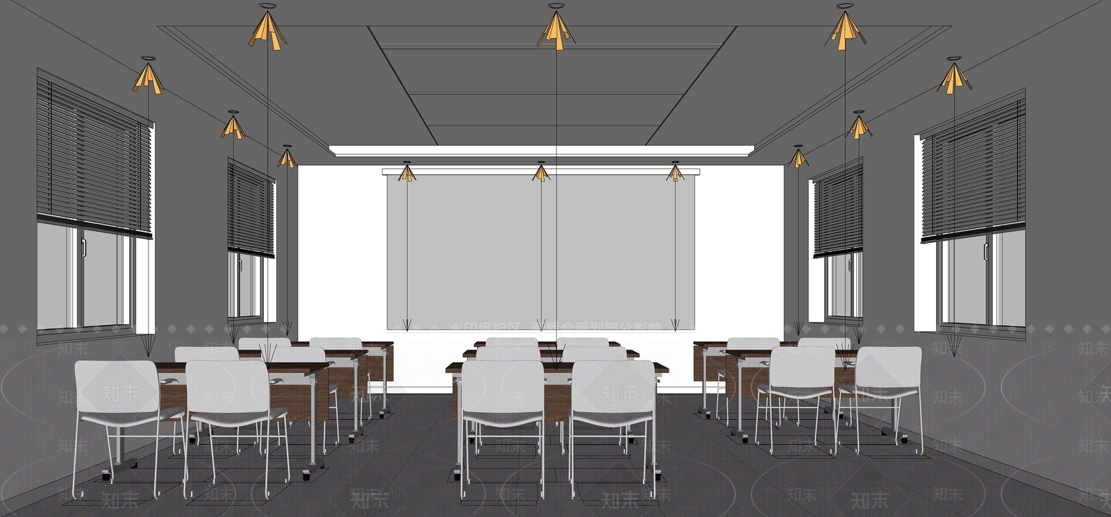 现代报告厅SU模型下载【ID:1112281888】
