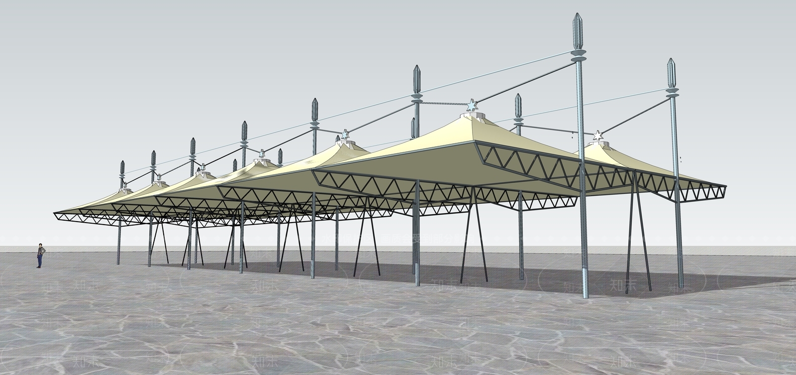 现代遮阳棚SU模型下载【ID:1112285691】