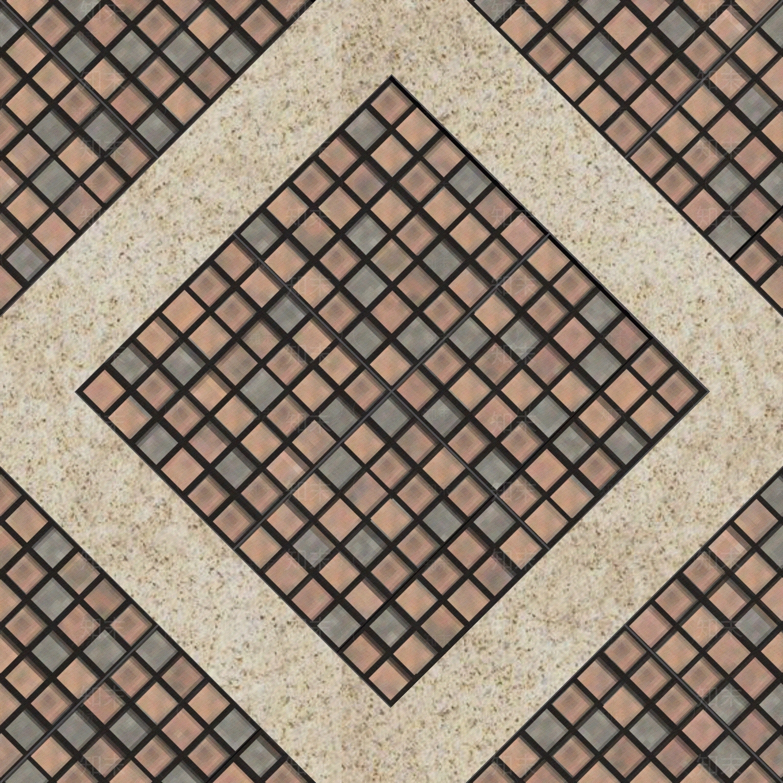 欧式复古马赛克石材拼花广场砖贴图下载【ID:1112286912】