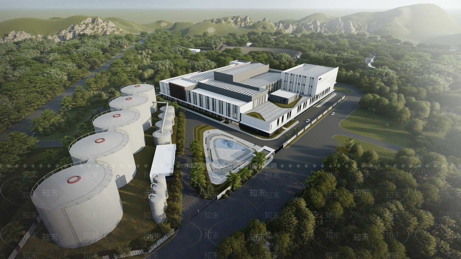 现代发电厂SU模型下载【ID:1112289202】