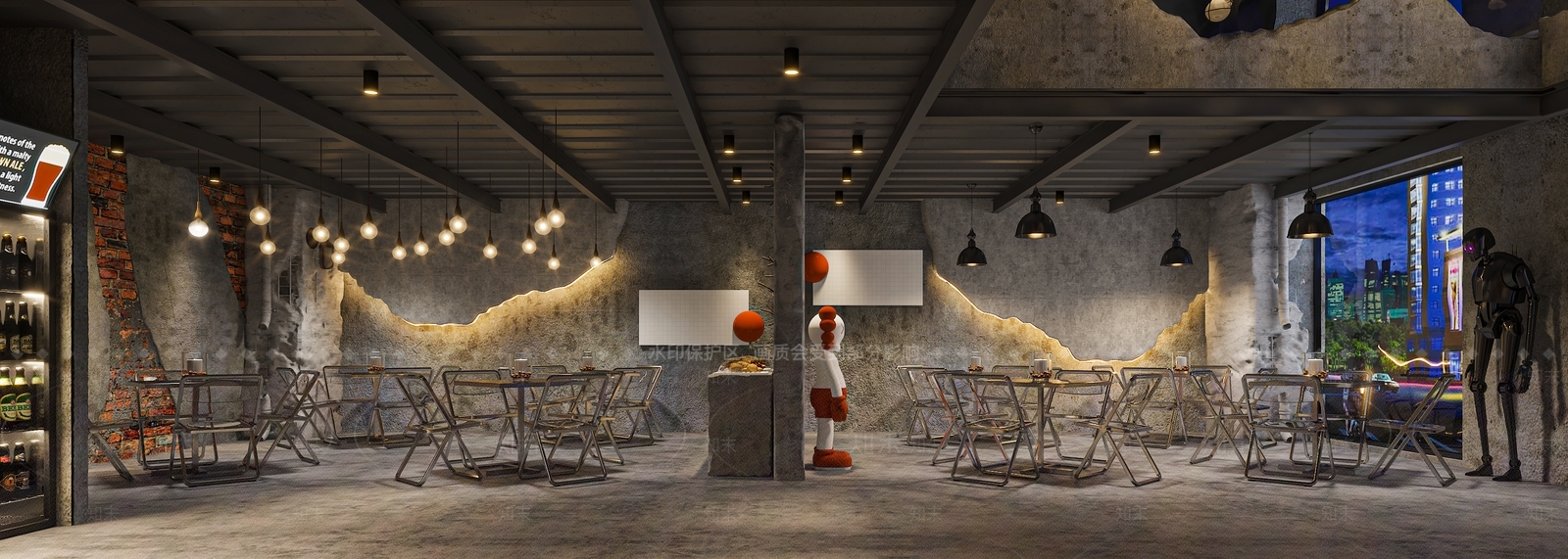 工业风烤肉店3D模型下载【ID:1112303183】
