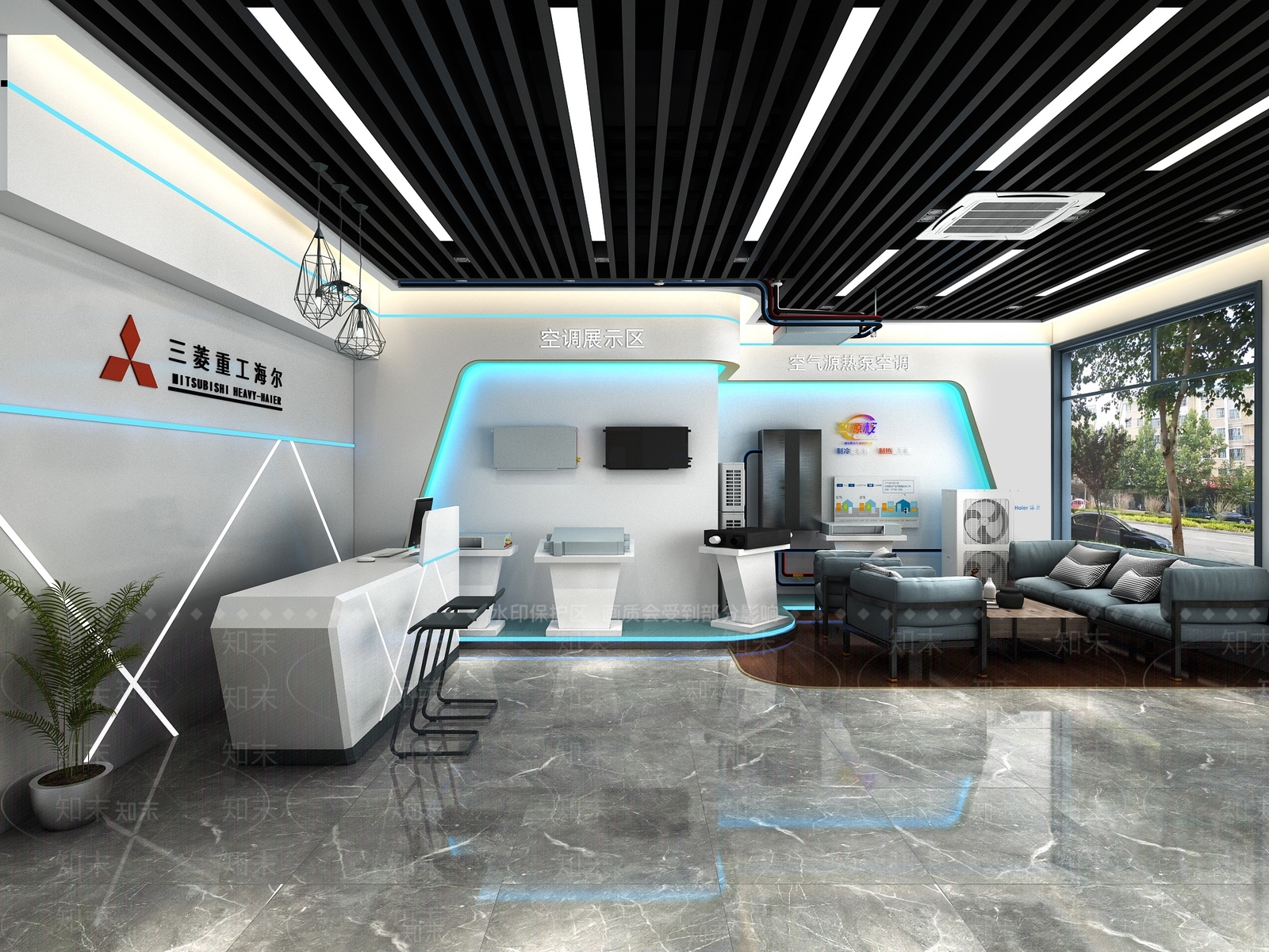 现代中央空调店面3D模型下载【ID:1112307088】