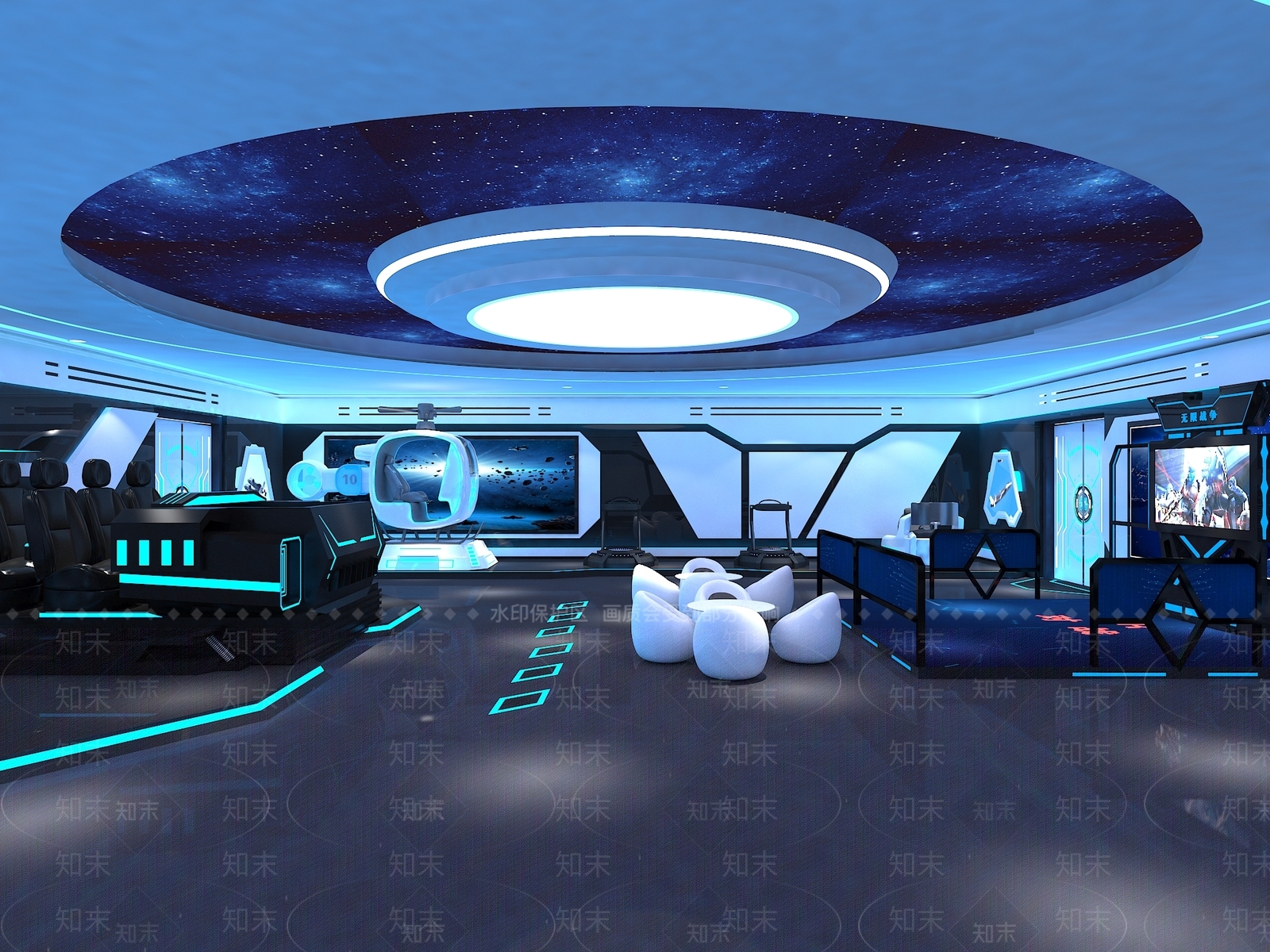 现代VR科技展厅3D模型下载【ID:1112307753】