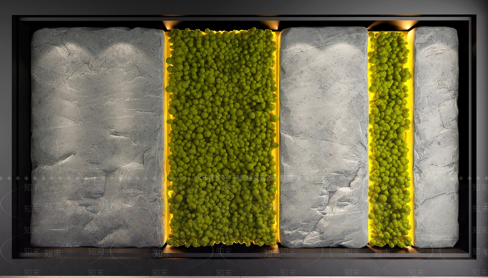 现代绿植墙3D模型下载【ID:1112308216】