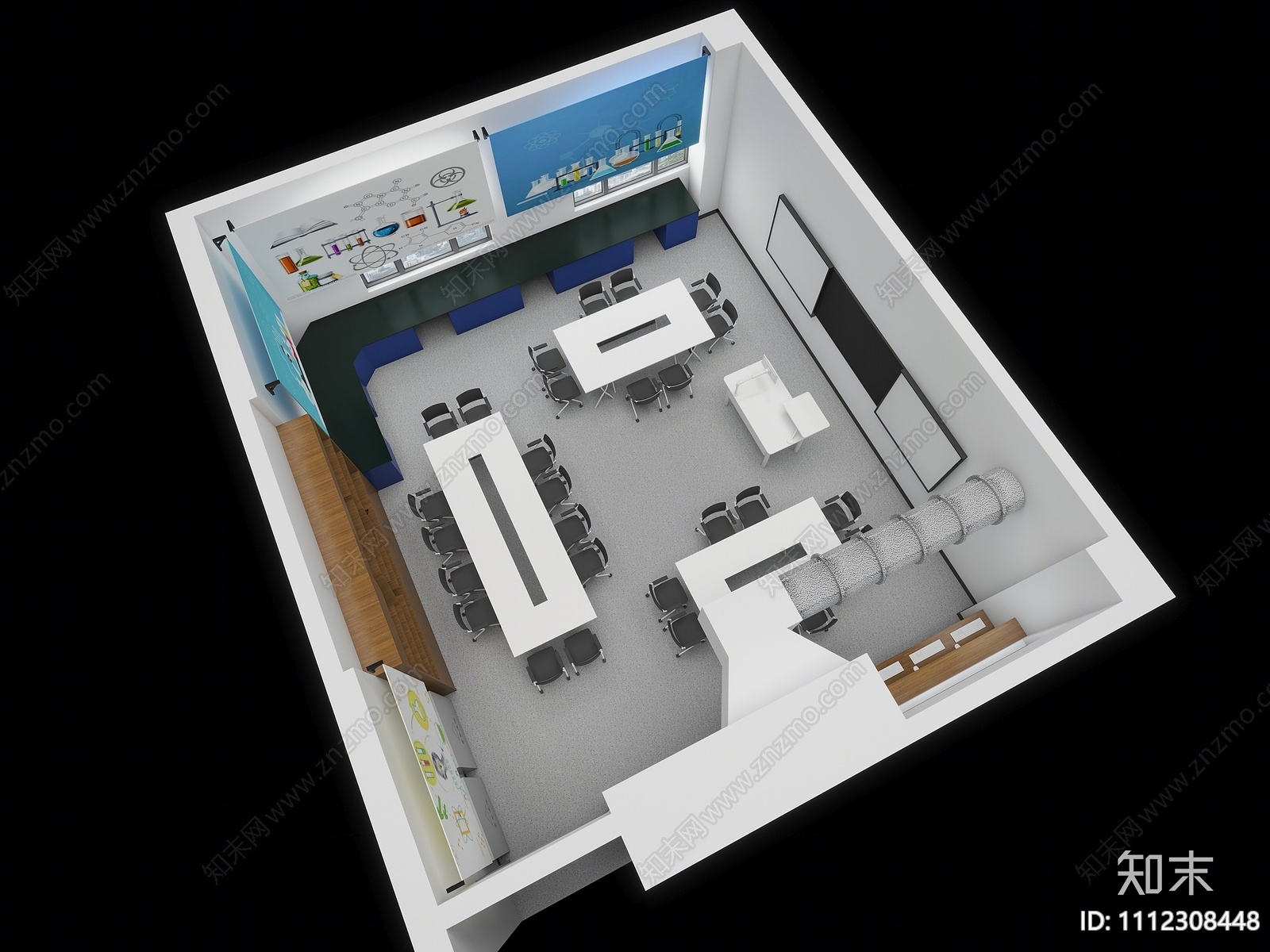 现代教室3D模型下载【ID:1112308448】