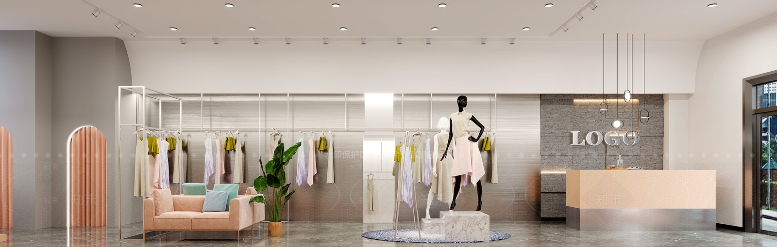 现代服装店3D模型下载【ID:1112317220】