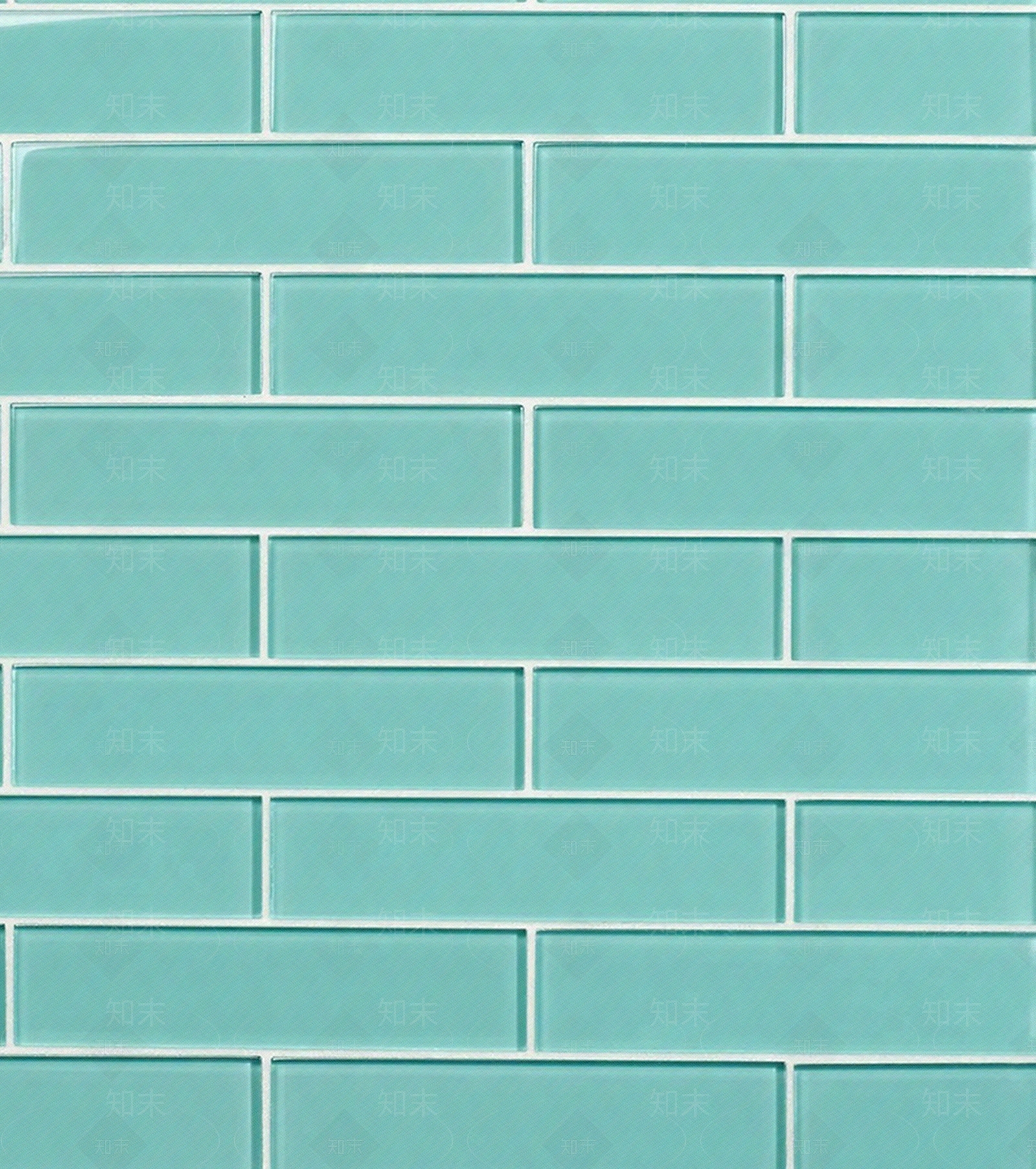 浅绿色玻璃工字拼条形瓷砖贴图下载【ID:1112318360】