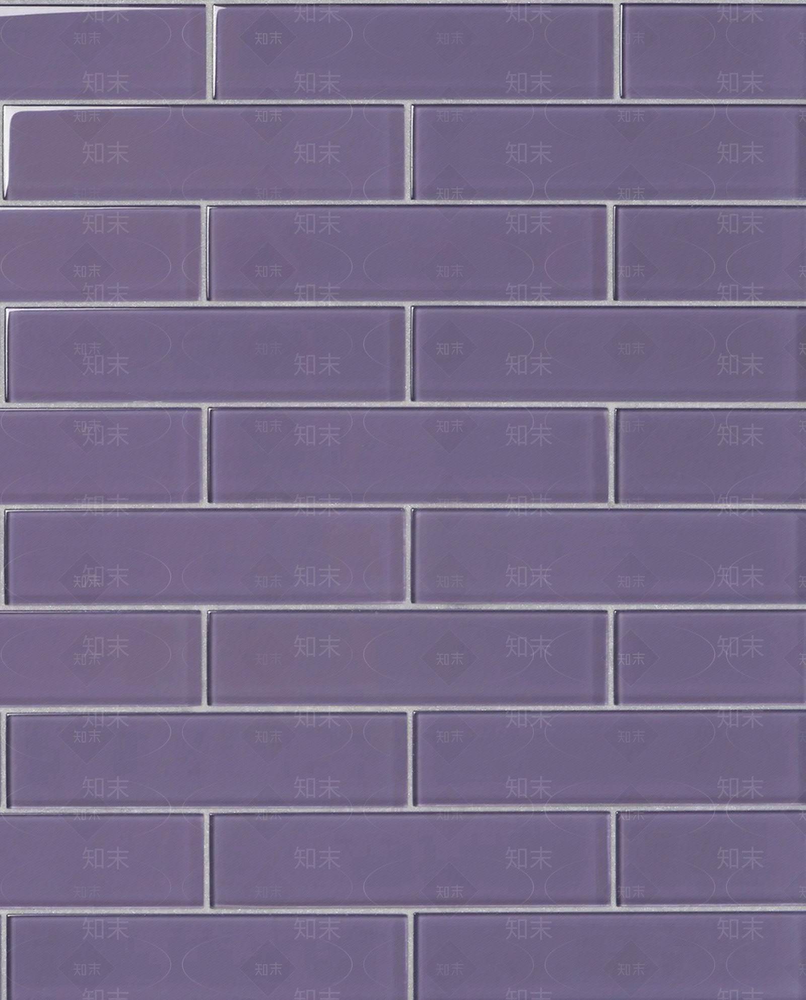 紫色玻璃工字拼条形瓷砖贴图下载【ID:1112318317】