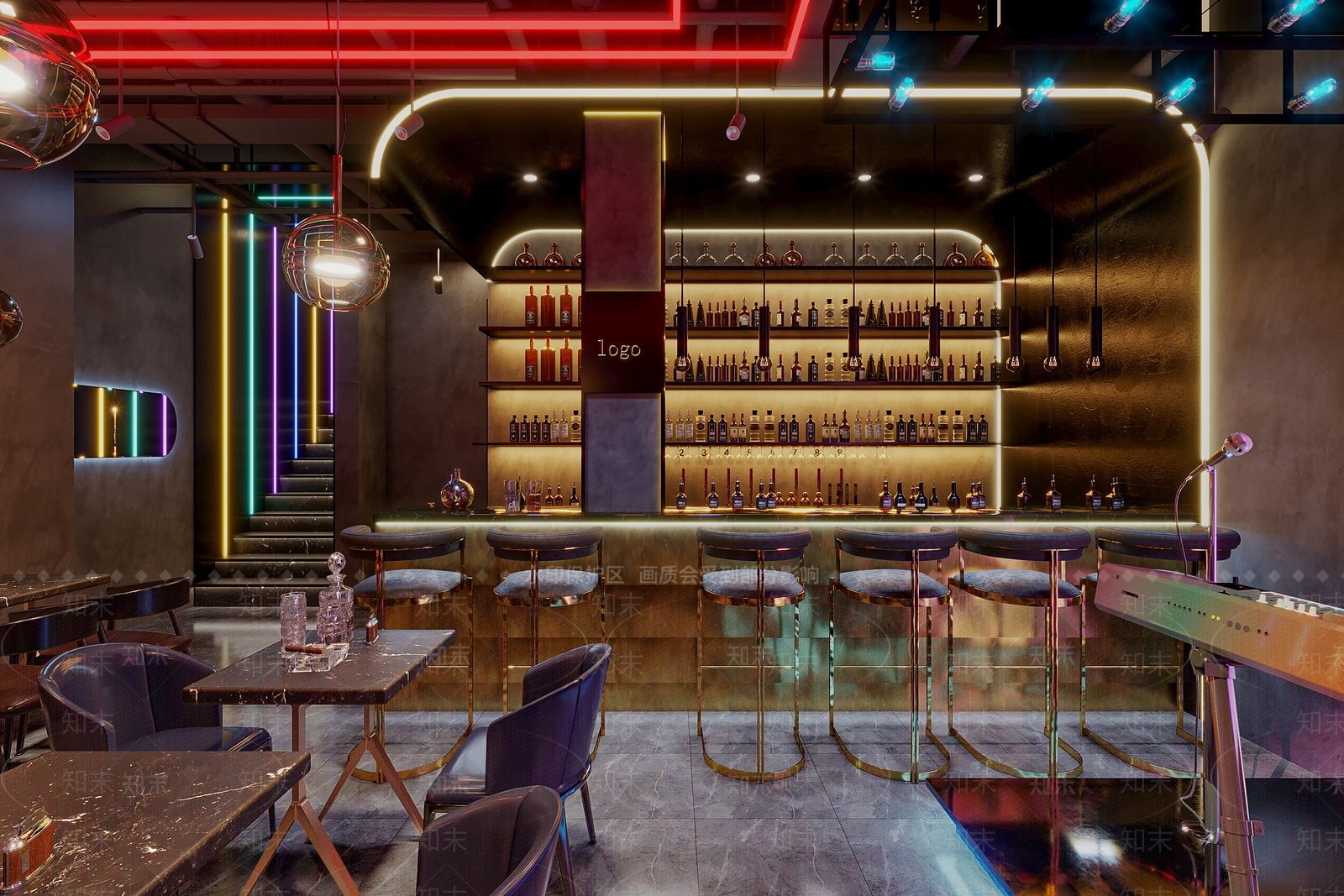 工业风酒吧3D模型下载【ID:1112318508】