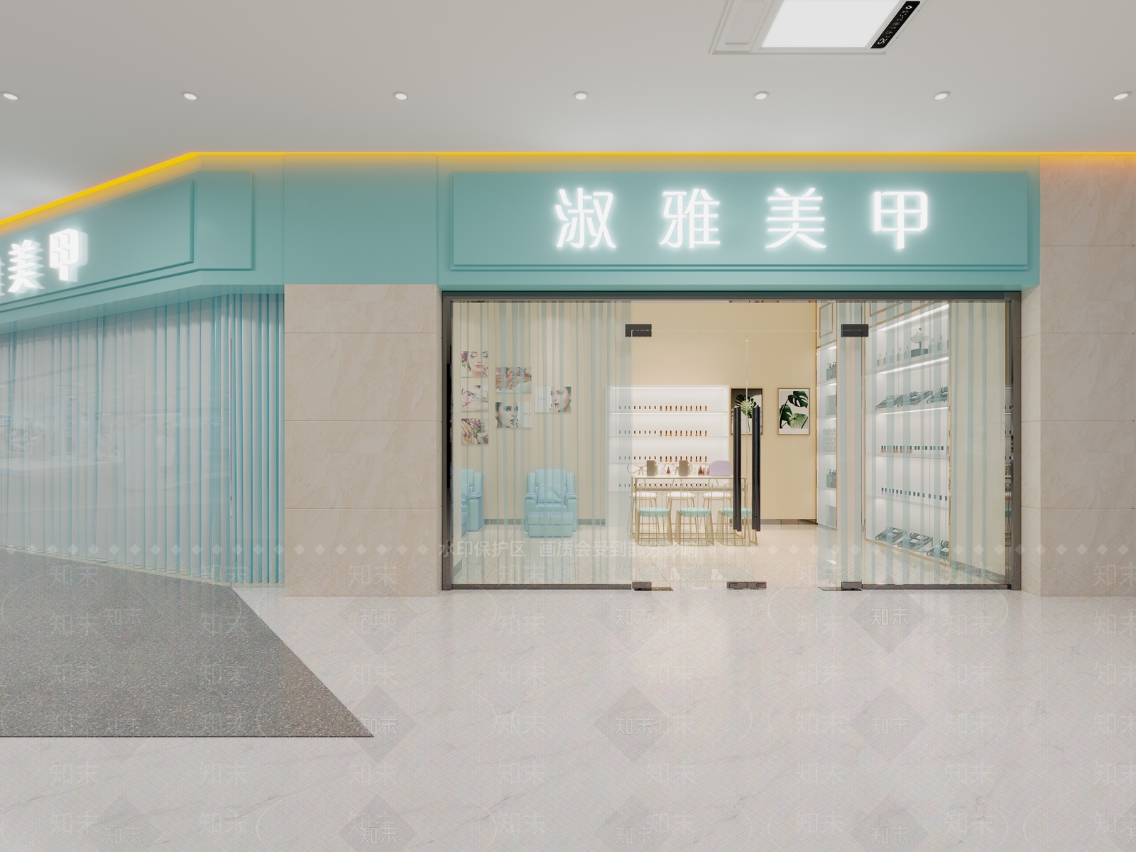 现代美甲店3D模型下载【ID:1112319122】