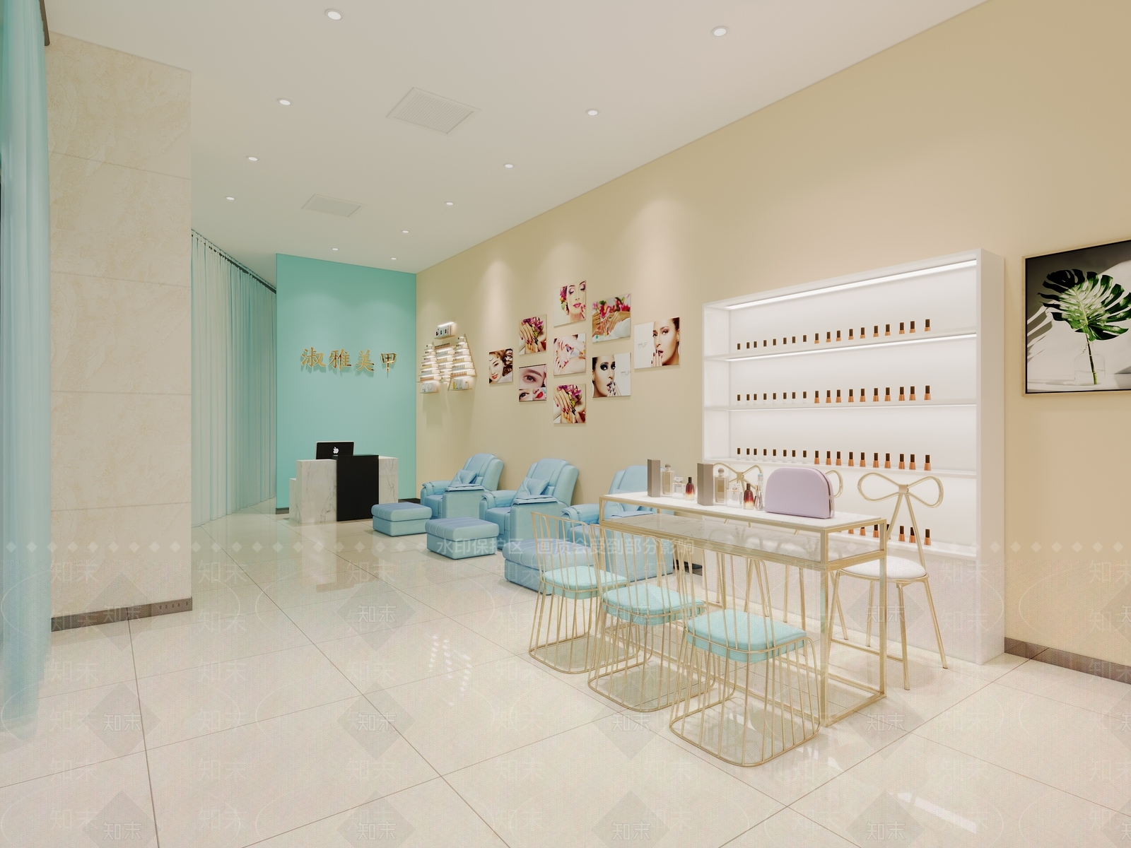 现代美甲店3D模型下载【ID:1112319122】