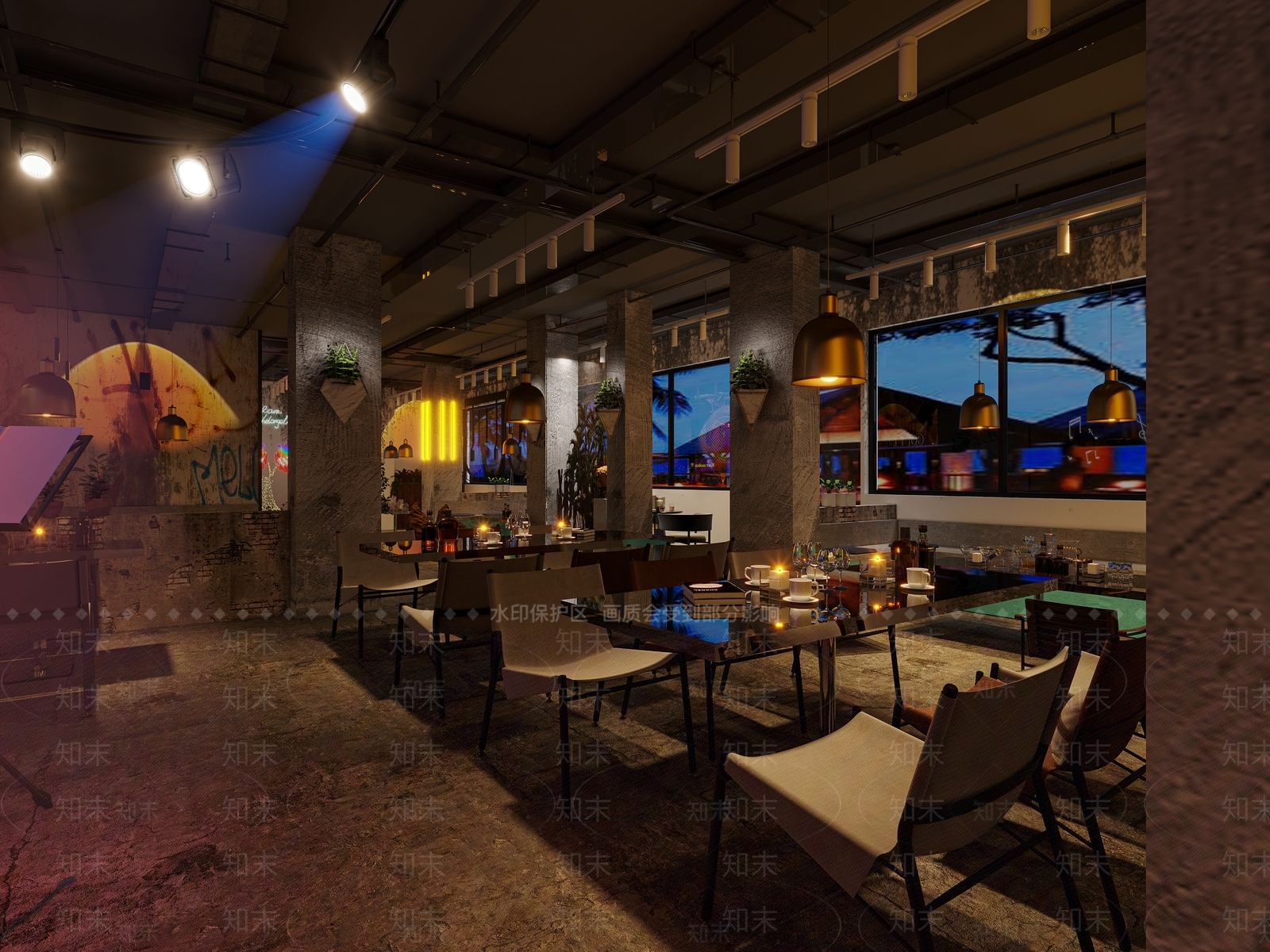 工业风酒吧3D模型下载【ID:1112319297】