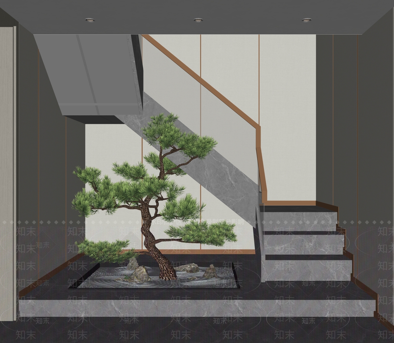 现代扶手楼梯SU模型下载【ID:1112320746】