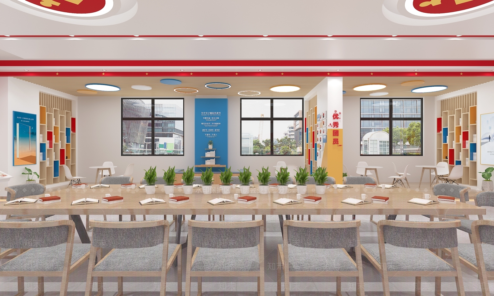 现代党建会议室3D模型下载【ID:1112323145】