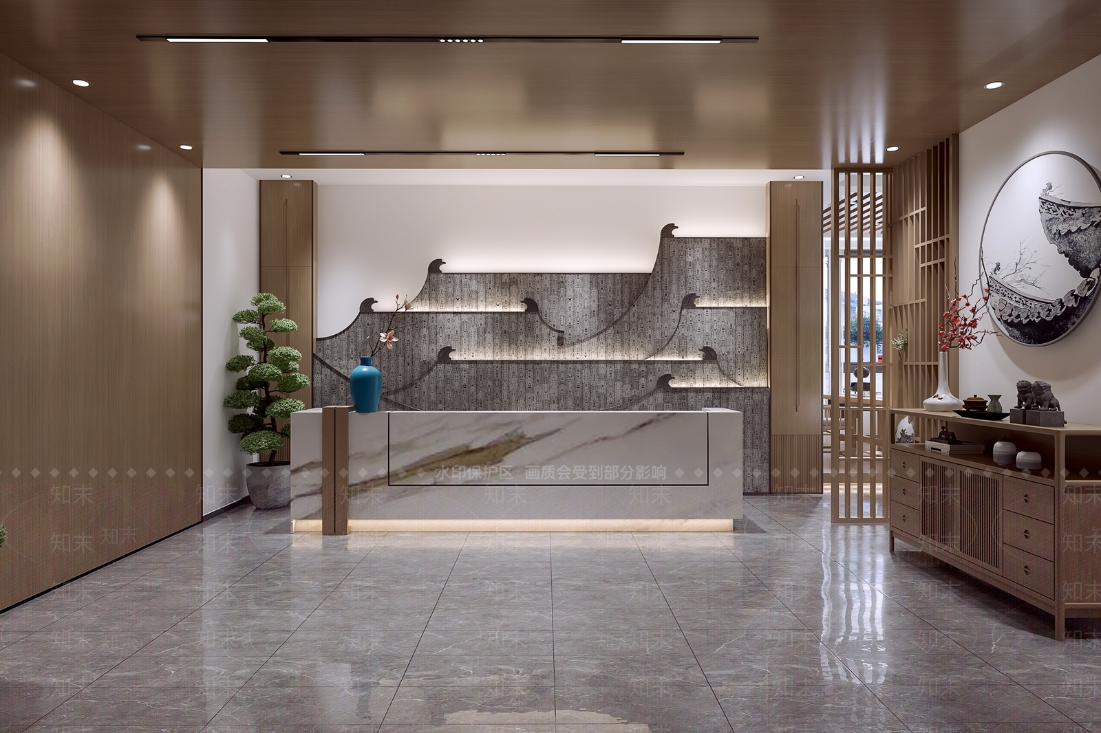 新中式烟酒店3D模型下载【ID:1112324248】