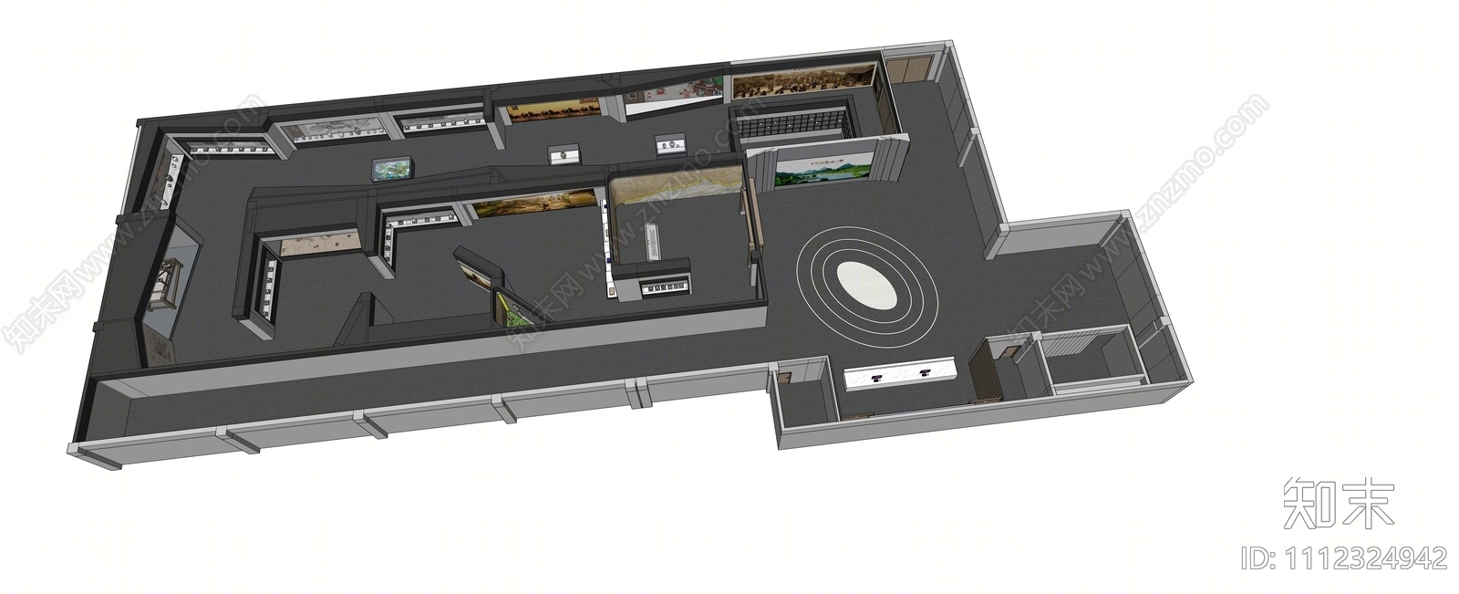 现代博物馆内部SU模型下载【ID:1112324942】