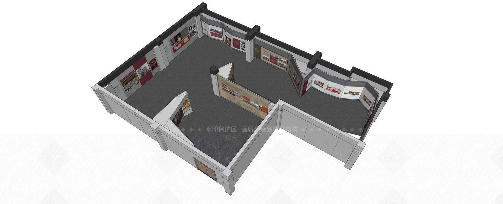 现代博物馆内部SU模型下载【ID:1112325097】
