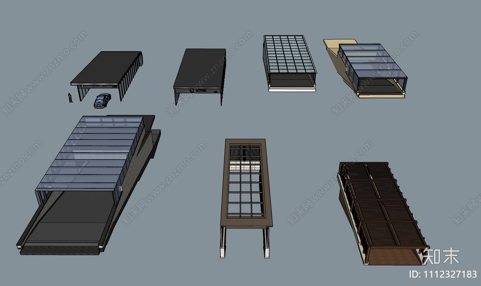 现代停车场入口SU模型下载【ID:1112327183】