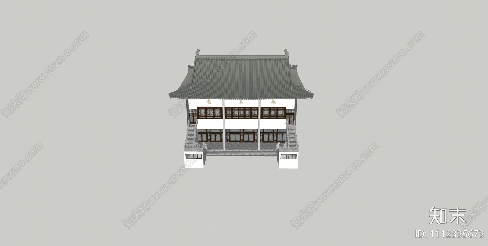 中式教堂清真寺建筑SU模型下载【ID:1112335673】