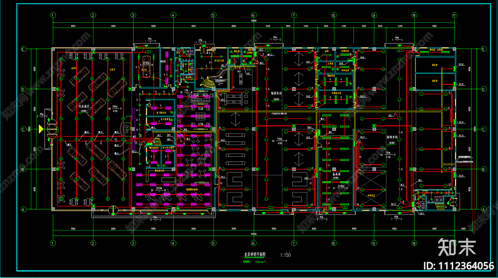 汽车店展览电气设计施工图下载【ID:1112364056】