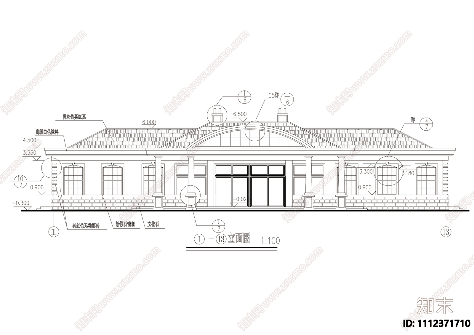 法式食堂建施cad施工图下载【ID:1112371710】