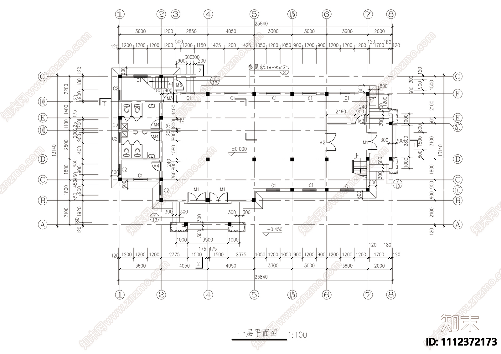 法式医疗所建施cad施工图下载【ID:1112372173】