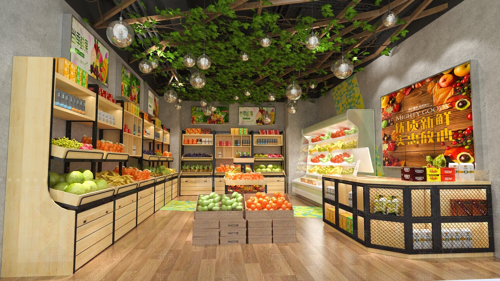 现代水果店3D模型下载【ID:1112389377】