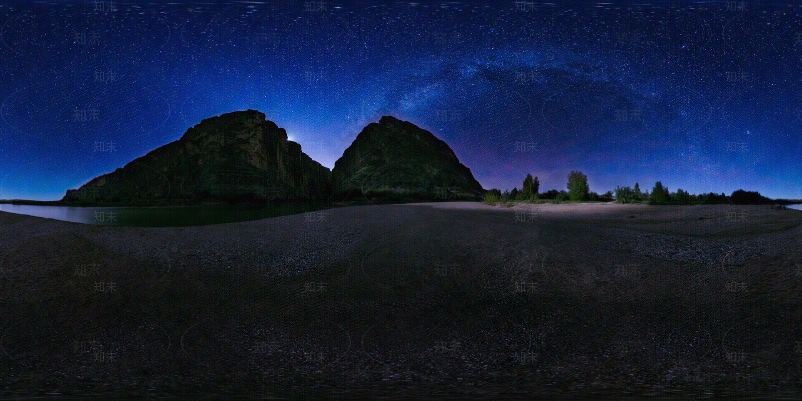 水岸荒野夜空HDR贴图下载【ID:1112392020】