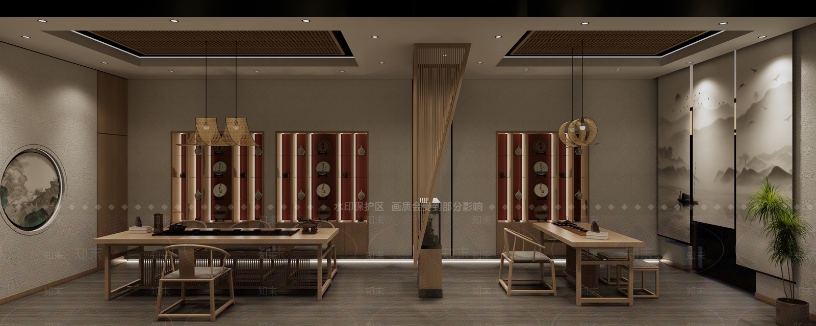 新中式茶馆SU模型下载【ID:1112395049】