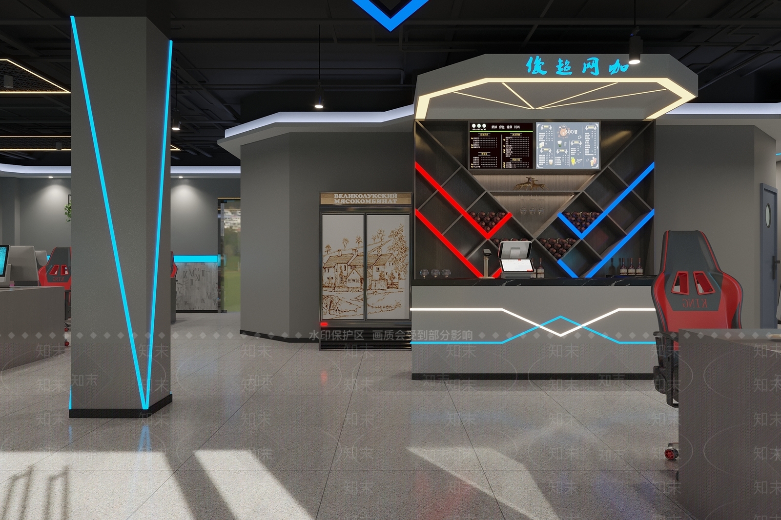现代网吧网咖3D模型下载【ID:1112397341】