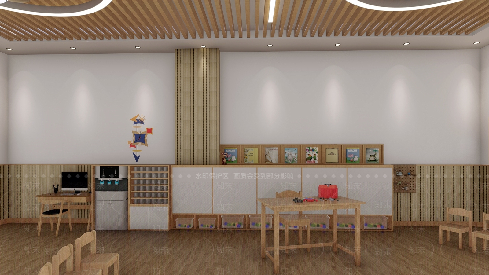 现代幼儿园教室SU模型下载【ID:1112636987】